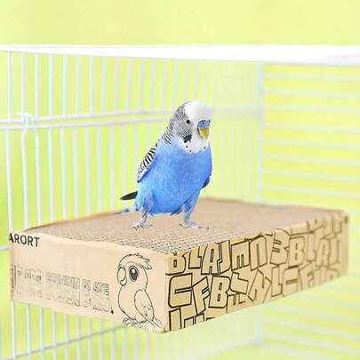 1 Piece Pack - Parrot Beak And Claw Grinding Board, Textured Grinding Surface, Durable Paper Material, Sturdy Structure, Chewing And Grinding For Teeth And Claws, Stress Relief, Natural Foraging, Mental Stimulation, Suitable For Small To Medium-Sized Parrots, Bird Cage Accessories. Paper Material. Parrot Tooth And Claw Toy.