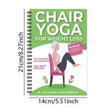 1PC 30-Day Chair Yoga Guide: Weight Loss, Muscle Building, And Flexibility - Suitable Beginners, Seniors, And Adults, 60 Exercises, 5.5x8.3inch Green Cover Design | -Bound Books | Durable Coil Binding - Yoga Planner - View 9
