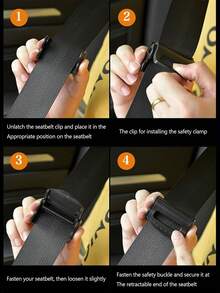 1-Pair Universal Car Seatbelt Limiters | Anti-Tension Adjusters | Suitable For All Car Models | High-Quality Anti-Slip Design - Seatbelt Adjuster - View 3