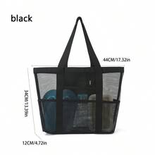 1个大容量网状沙滩包，多功能旅行单肩沙滩包，泳衣收纳袋 - 彩色 - 查看 13