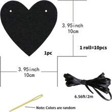 10/20个黑色毛毡心形花环，哥特式婚礼装饰，婚礼横幅，适用于哥特式装饰、告别会、结婚纪念日、派对装饰、生日派对、聚会、房间装饰、家居装饰、墙面装饰、教室装饰、庭院花园装饰 - A - 查看 8
