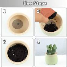 50片圆形盆底网垫 - 透气盆景排水网垫，防止土壤流失和虫害，适用于种植盆、花盆和园艺 - 圓形 - 查看 4