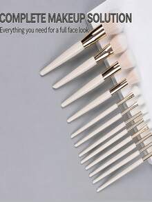 12 Pink Gradient Makeup Brush Set Quality Hair Beginners Essential Powder Mist Dream Light And Easy To Grasp Powder Powder Blush Nose Shadow Eyeshadow Brush - White - View 6