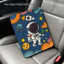 1pc Astronaut Graphic Painted Tablet Protective Case With Stand, Compatible With Samsung A9/A9+/S9/S9FE/A11/A11+/S11/S10 FE/S10 FE+/S10 Lite, Apple Air 5/6, , , Honor, Matepad, , And Other Popular Models, Foldable Anti-Bending, Auto Wake/Sleep, Built-In Pen Slot, Triple-Fold Stand - Perfect Daily Protection, Ideal Gift - Multicolor - View 7