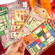 Cute Animal Sticker Book - Plastic Pages With Asymmetrical Animal Shapes (Cat, Dog, Bear) In Multiple Colors, Suitable For Journals, Diaries, Planners, DIY Crafts Stickers Scrapbook Supplies Scrapbooking - Rectangle - View 1