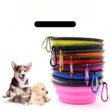 1pc 350ml Pet Outdoor Water And Food Dual-Use Portable Foldable Bowl (Random Style) - Multicolor - View 3