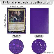 60pcs Holographic Star Card Sleeves - Laser Foil Design, 66x91mm Acid-Free PP Protective Sleeves - Textured Matte Card Sleeves, Suitable For Collecting Cards/PTCG/PKM Trading Cards - Multicolor - View 2