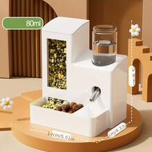 1pc Hamster Feeder & Waterer, Leak-Proof Drinking Fountain, All-In-One Hamster Food Bowl & Water Dispenser, Anti-Spill Multifunctional - View 2