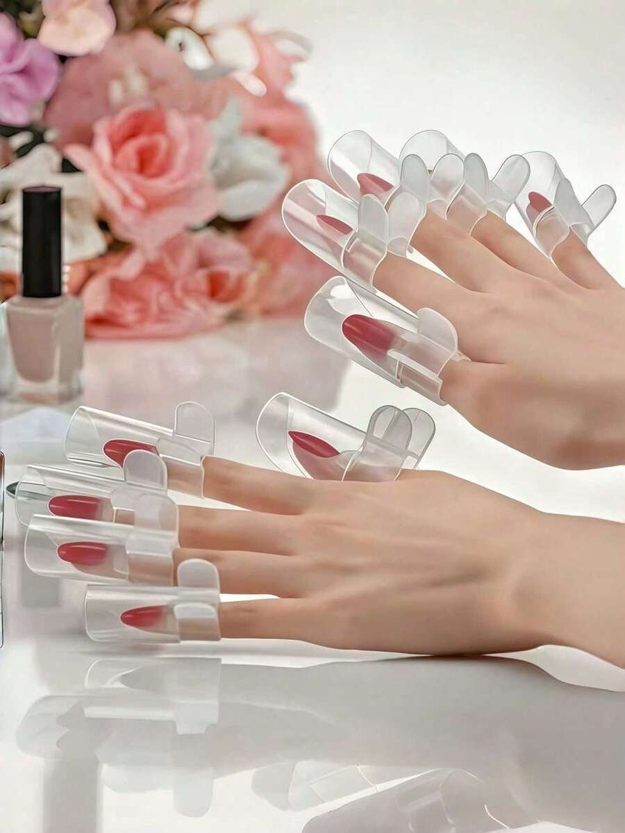 Nail Art ToolsJapanese-Style Nail Polish Protective Case, Household Nail Scratch Prevention Nail Care Tool, Transparent Nail Protective Case.Nail Supplies, Nail Tools, Nail Art Tools, Back-To-School Season, Nail Art, Nail Tools (Suitable For False Nails) - Multicolor - View 1