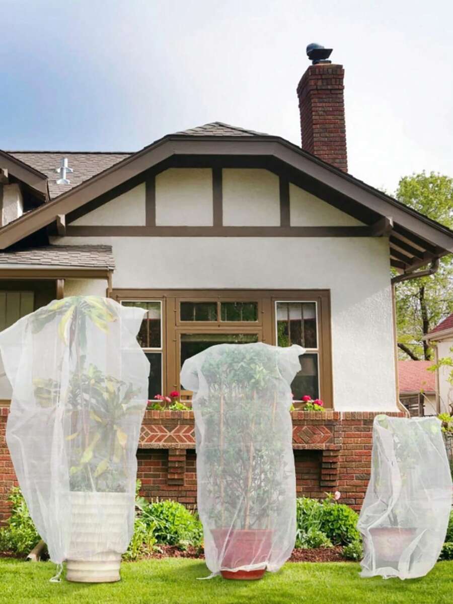 1 Pc Fruit Tree Netting Cover With Drawstring Garden Netting Bags Fruit And Plant Protection Bag Garden Mesh Plant Mulch For Vegetables Fruits Flowers Protect Vegetable Fruit Trees From Insect Birds - Insect Netting - View 1