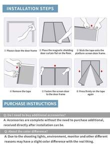 1件装现代磁性蚊帐,超大玻璃纤维纱网,透气防蚊帘,适用于家庭、卧室、厨房、客厅、餐厅、阳台、窗户,经久耐用且防刮擦,可手洗,无需用电 - 淺灰色 - 查看 11