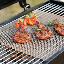 1/2pcs Non-Stick Reusable Grill Mat - Suitable For Gas Grill, Charcoal Grill, Barbecue Accessories, Perfect For Cooking Vegetables, Chicken Wings, Shrimp, Fish, Sausages, Outdoor Grilling - A - View 2