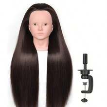 24 Inch Makeup Mannequin Head With Straight Synthetic Hair With Desktop Stand, For Cosmetology Training, Eyelash Extensions Practice, Professional Hairdressing Gift - View 11