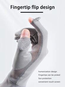 1 đôi găng tay nữ không ngón, nhẹ, chống tia UV, chất liệu lưới thoáng khí, thích hợp cho lái xe và sử dụng màn hình cảm ứng, mùa xuân/hè. - A - Xem 7