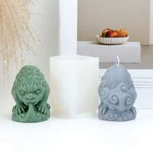 3D麒麟貔貅硅胶蜡烛模具 - 耐用易脱模,不粘,可重复使用,中国吉祥兽造型模具,适用于DIY工艺品、肥皂、树脂、石膏、粘土、风水家居装饰 - Pixiu Mold-91319 - 查看 6