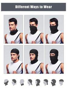 1pc Unisex Balaclava Ski Mask, Neck Warmer, Breathable, Moisture-Wicking, UV Protection, Quick-Dry Cycling Face Mask Headwear, Suitable For Cycling, Skiing, Hiking And Other Activities - Multicolor - View 10