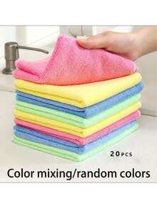 10/20 piezas Paños de limpieza de esponja suave de secado rápido y absorbente, entrega aleatoria de multicolor, sin desprendimiento, sin grasa, no apto para lavadora, adecuado para cocina, baño, hogar - multicolor - Ver 11