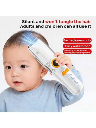 HYUNDAI LFQ-009 Baby Hair Clipper: Ultra-Quiet, Automatic Hair Suction, Perfect For Baby Hair Trimming, Newborn/Children's Electric Hair Clipper, Shock-Absorbing Design, Waterproof And Washable Body.