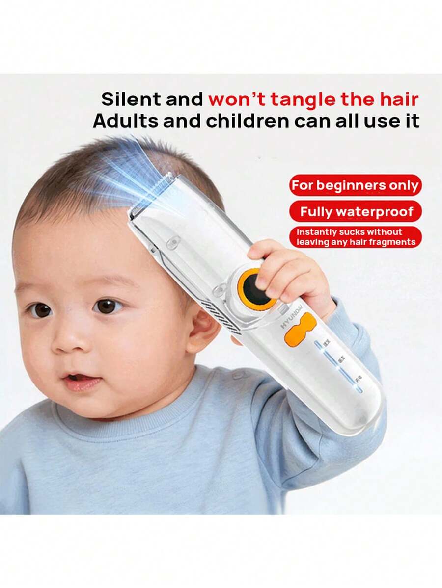 HYUNDAI LFQ-009 Baby Hair Clipper: Ultra-Quiet, Automatic Hair Suction, Perfect For Baby Hair Trimming, Newborn/Children's Electric Hair Clipper, Shock-Absorbing Design, Waterproof And Washable Body. - View 1