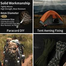 [Durable 9-Core Paracord] 9-Core 30m/50m Durable Paracord - Perfect For Outdoor Camping, Emergency Survival & Tent Canopy Rope - Multicolor - View 2