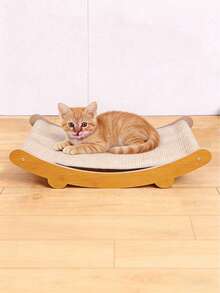 1 chiếc giường bập bênh cào móng bằng gỗ sisal cho mèo, bảng cào móng sisal cho mèo, ghế sofa cho mèo, giường cho mèo dùng được cả bốn mùa, ghế nằm cho mèo, chống cào, bền, cây cào móng chống trầy xước, giúp mèo giải trí và giết thời gian, món quà tuyệt vời cho mèo con. - Phiên bản nâng cấp - Xem 7