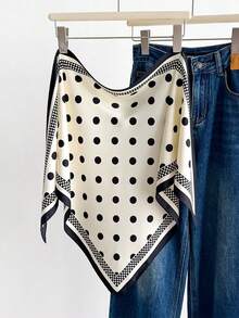 1 件装多功能波点印花围巾/披肩，适合日常、办公和度假穿着 - 棕色 - 查看 8