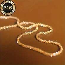 This High-Quality, Fade-Resistant Stainless Steel Necklace Is A Stylish And Elegant Piece For Women. Its Simple Yet Sophisticated Design Makes It Suitable For Everyday Wear Or Parties, And It's A Perfect, Understated Gift For Women. - 銀色 - 查看 8