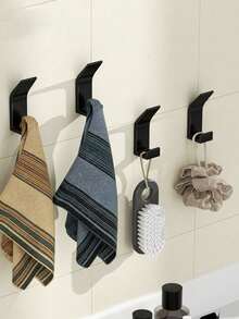 10个/5个多功能挂钩 - 无需钻孔，浴室塑料毛巾挂钩，衣柜挂钩，卧室浴袍挂钩，厨房挂钩，家居用品，休闲风格，适用于卧室、浴室、厨房、客厅、橱柜等。 - 彩色 - 查看 4