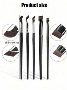 5pcs/Set Makeup Brush Set, Includes Eyeshadow, Contour, Eyebrow Brushes - Soft And Skin-Friendly Cosmetic Tools, Portable Travel Makeup Kit,Eyebrow Brush,Eyeshadow Brush,Spoolie,Spoolie Brush - 彩色 - 查看 6