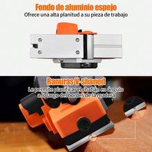 Cepilladora Eléctrica de Madera Goxawee 1050W 18000 Rpm, Corte Ajustable 0-2mm x 82mm, Lijado Desbaste Pulido, Portátil para Carpintería DIY, Compatible con Cuchillas G5289 + Accesorios Completos - Tipo de Enchufe B USA (110-127V) - Ver 4