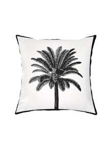 1/2/4pcs Single-Sided Black Palm Tree Print Throw Pillow Covers - Modern Tropical Style Minimalist Design With Zipper Closure, Suitable For Living Room & Bedroom - Black and White - View 8