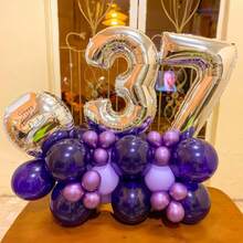 60pcs/Pack 10-Inch Deep Purple Latex Balloons, Suitable For Arches, Birthdays, Halloween, Graduation Parties - View 3
