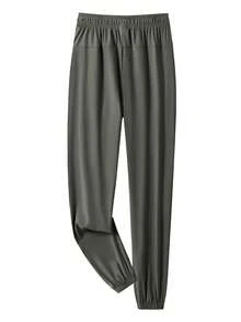Women's Lightweight Breathable Loose Fit Capri Pants, Moisture-Wicking Sports Trousers For Summer Outdoor Cycling Running, Solid Color - Dark Green - View 10