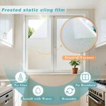 1/3pcs Colorful Geometric Pattern Frosted Window Film, Reusable PVC Static Cling Privacy Sticker, Suitable For Kitchen, Bathroom, Bedroom, Living Room And Glass Door/Window Decor - Frosted Window Stickers - View 5