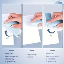 360度旋转订书机，折叠式机械桌面订书机，ABS塑料材质，扁平顶盖设计，符合人体工学的多功能办公必备品 - A - 查看 2