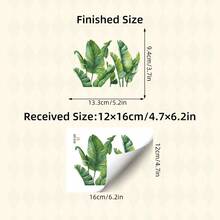 BRUP 1/2/3张/套热带丛林树叶墙贴，含巨嘴鸟和瓢虫图案 - 可移除自粘PVC墙贴，适用于卧室、客厅和浴室 - 熱帶葉片 - 查看 13