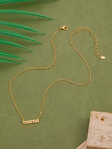 1pc Letter "MAMA" Pendant Necklace, Fashionable Minimalist Women's Pendant Necklace, Mother's Day Gift (Excluding Gift Box) - MAMA - View 5