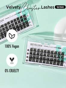 40片装 BEYELIAN 睫毛簇 10-14mm 单簇假睫毛 嫁接自然妆效 柔软可重复使用 黑色超细睫毛带 DIY 睫毛嫁接（款式 C05 混合透明睫毛带） - C - 查看 4