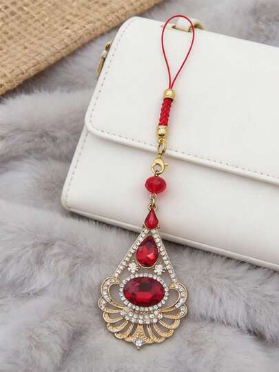 Lianxyfu 1个水滴形水钻手机挂饰。合金材质，用途广泛，可用于装饰手机、包包或汽车内饰。