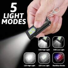 1pc Portable USB Rechargeable Hands-Free Flashlight | Mini Keychain Light With Bottom Magnet, Pen Clip Design, 5 Lighting Modes, Multifunctional Emergency Lamp, Hanging Hook Tent Light, Suitable For Travel, Camping, Fishing - Mini Keychain Light - View 6