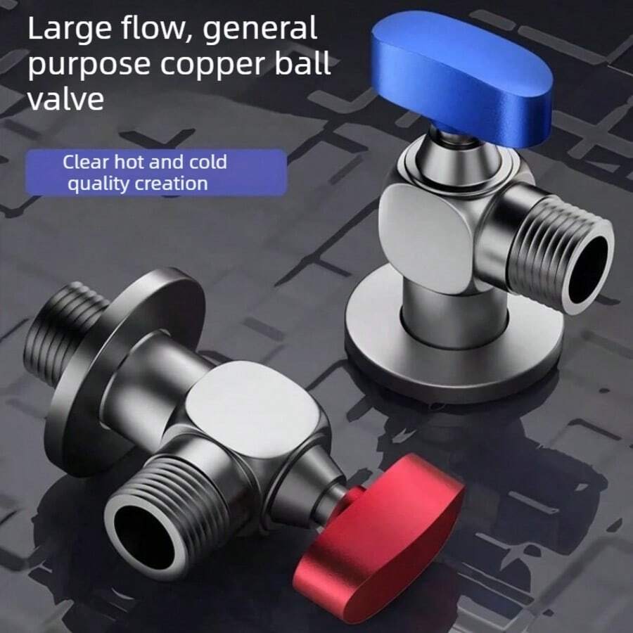 Valvola ad angolo in rame resistente, valvola a sfera ad alto flusso da 1/2 NPT per rubinetto da cucina, valvola di intercettazione premium per lavandino da bagno