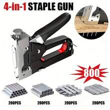 4-In-1 Heavy-Duty Indoor Binding Nail Gun, With Manual Adjustable Power, Suitable For Woodworking, Handicrafts, Fine Woodworking, And DIY Decoration Purposes. - Black - View 1