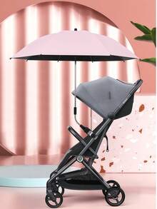 1pc Universal Baby Stroller Sunshade Umbrella, Toddler Tricycle Pushchair Sun/Rain Cover, Baby Strolling Essential - Multicolor - View 2