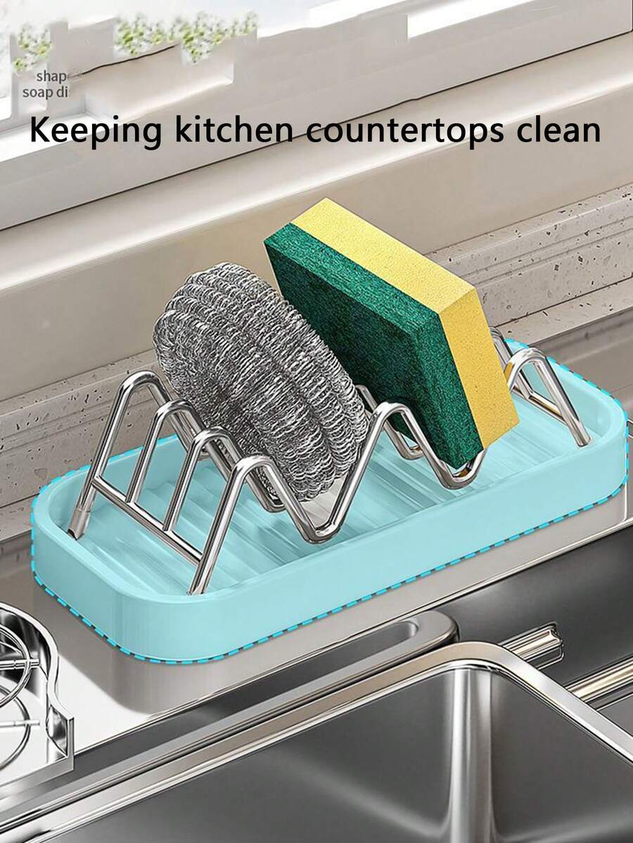 Khay đựng xà phòng bằng thép không gỉ, hộp thoát nước, hộp đựng đồ dùng nhà tắm để bàn, giá đựng xà phòng hình chữ W có lỗ thông hơi. - a - Xem 1