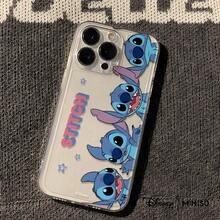 Miniso 迪士尼史迪奇三重史迪奇趣味全印花手机壳，适用于 iPhone 17/17 Pro/17 Pro Max/17 Air/16/15/14/13/12/11/X 系列，iPhone 17 Pro Max 手机壳，iPhone 17 Pro 手机壳，iPhone 17 手机壳，圣诞礼物，送给女朋友的好选择 - 無色 - 查看 4