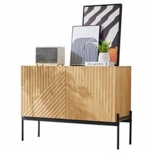 Two-Door Metal Dining Room Cabinet With Clean Lines, Dimensions: 75 Cm / 100 Cm / 40 Cm - Khaki - View 3