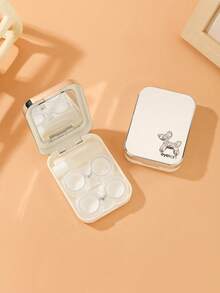 eyekan 1pc Butterfly Pattern Contact Lens Case With Mirror, Contact Lens Storage Box, Contact Lens Care Kit, And Applicator Stick, Suitable For Travel And Home Use. Contact Lens Soaking Storage Set, Suitable For School Use. - Care Box - View 11