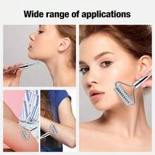 Face Massager Microneedle Roller For Face Zinc Alloy Derma Roller Facial Manual Massager Beauty Tools - Silver - View 6