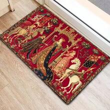 1pc Minimalist Striped Medieval Palace Floor Mat, Doormat, Small Rug, Welcome Mat, Carpet, Outdoor Doormat, Kitchen Rug, Home Decor, Front Door Mat, Area Small Rug, Outdoor Mat, Home Decor, Area Rug, Garden Carpet, Washable Rug - Multicolor - View 5