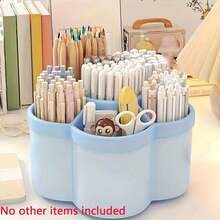 1 szt. Obrotowy o 360 stopni schowek na biurko – 6 przegródek, wytrzymały organizer z tworzywa PP, prezent świąteczny, idealny na pędzle do makijażu, długopisy i inne akcesoria – odpowiedni do biura, łazienki, toaletki, wystroju pokoju i przechowywania w domu, kompaktowa konstrukcja, wysoka jakość - Wielokolorowe - Zobacz 11